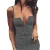 Import Women Vintage Sexy V-neck Backless Straps Split Club Lace-up Midi Bodycon Dress from China