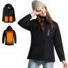 Women&#39;s Winter Heated Jacket Waterproof USB Infrared Heating Hooded Jacket