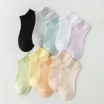 Womens Cotton Crew Socks Wholesale Custom Candy Colors Breathable Summer Hosiery