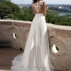 Women&#x27;s Sexy Prom White Bridal Dresses Sexy Backless Tulle Lace Appliques Mermaid Beach Wedding Dress for Bride