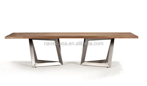 wooden dining table chair with stainless steel base furniture