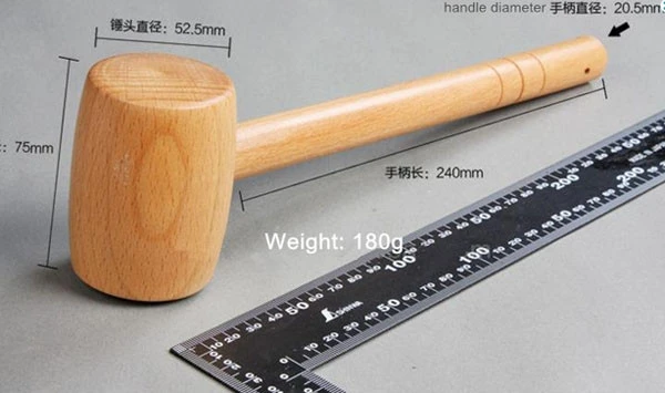 Wooden Mallet, Wooden Hammer Made of Beech Wood, Leather Craving Hammer Punching Tool