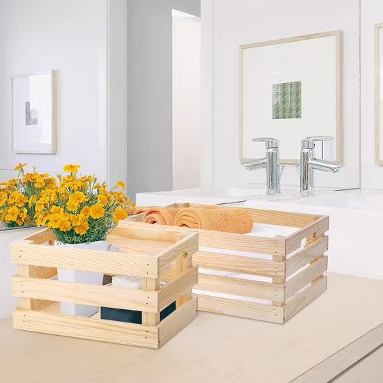 Import Wooden Organizer Box Wooden Container 1 Set of 3PCS Wood Crate from China