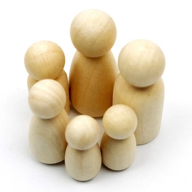 Wooden Peg Doll People Unfinished Doll Crafts