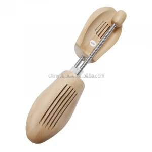 Wooden type shoe stretcher lotus wood shoe tree with strong spring