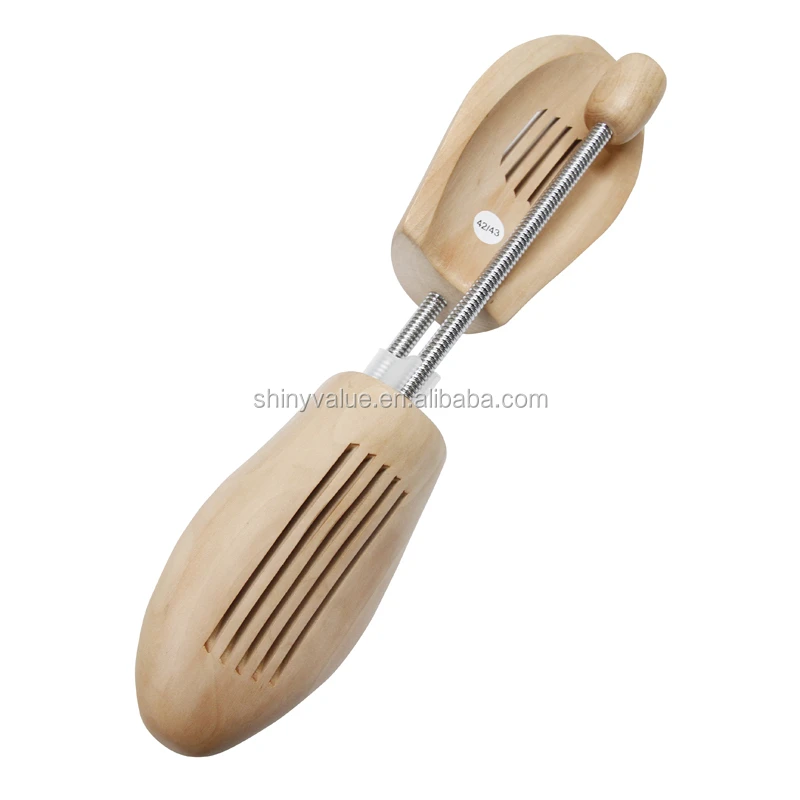 Wooden type shoe stretcher lotus wood shoe tree with strong spring