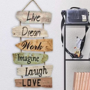 Wooden Wall Hanging Decor Artificial Rustic Home Decor Wall Decor Gather Sign