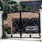 Wrought iron gate custom design 2020 Industrial style new iron pipe gate design iron steel gate