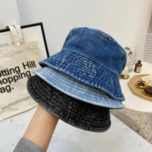 xiziDistressed Vintage Wide Brim Jean Denim Fisherman Bucket Hats