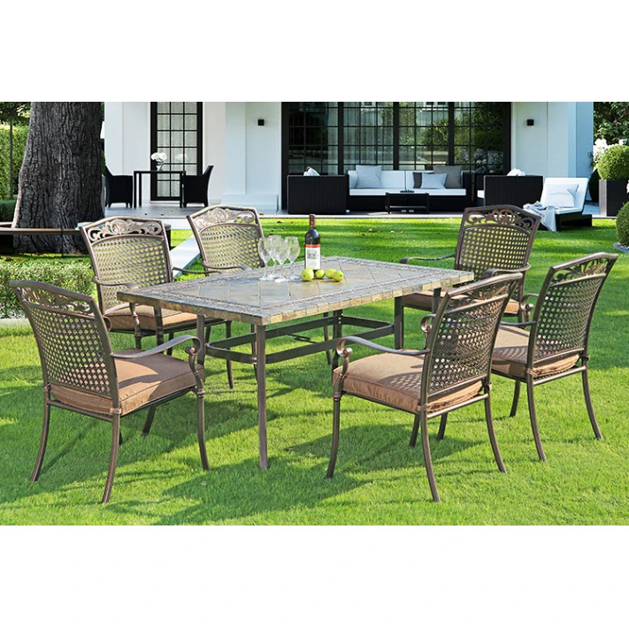 Youya Brand new metal square patio table cast aluminum garden furniture set with CE certificate