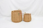Handmade Paper Rope Woven Storage Basket with Handles-CH4416A-1-2BR