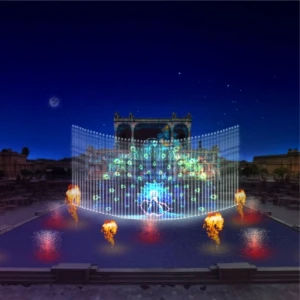 Musical Water Fountain Screen Projection 3D Water Screen Movie Projection