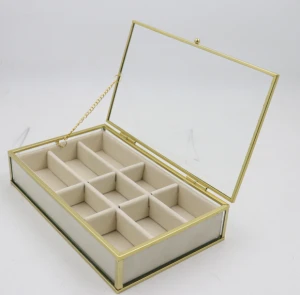 Modern jewelry box, metal jewelry box, necklace, ring, bracelet storage box120-216859