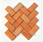 Mosaic Wall Tile Decorative Antique Red Clay Bricks Herringbone Mosaic Wall Panels