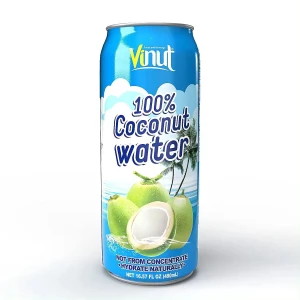 500ml Canned Vinut Natural Pure Coconut Water Non GMO No Fat Never From Concentrate OEM ODM Service