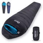QEZER Mummy Down Sleeping Bags for 3 seasons Backpacking,Hiking and Camping Outdoor