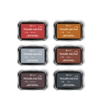 Wholesale square Large size water based paper craft luminous shimmer metallic ink pad
