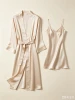 Women Short Sleeve Satin Silk Pajama Set Luxury Smooth Sleepwear Home Clothes