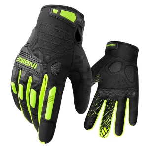 INBIKE MTB Gloves Touchscreen with Thicken EVA Padded & TPR Knuckle Protection for BMX MX ATV Motorcycle Green