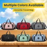 Custom Lightweight Gym Duffel Bag 60cm - Nylon Sports Travel Bag with Independent Shoe Compartment & 5 Colors