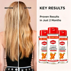 Oalen Private Label Carrot Serum Triple Strength Carrot Infused Nourishing Hair Repair Serum Strengthens Hair Reduces B