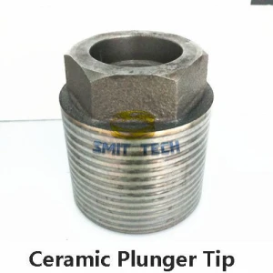 Laser ceramic plunger piston tip