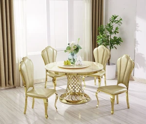dining room furniture set white marble dining table and 6 chairs round dinning table wedding table