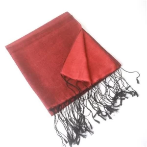 two tone silk acrylic mix water pashmina shawl