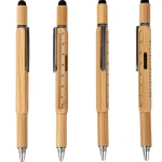 Factory Direct Sale Multi Function Wood 0.7mm Width Black&Blue Ink Touch Screen Wooden Pen For Gift