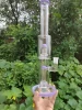 13.7 inch 18.8 mm joint glass bong with double  Showerhead Water Pipe Purple