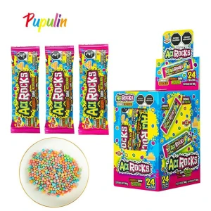 Wholesale Oem Sour Mixed Fruity Flavor rainbow Gummy Chewing Candy Mini Sour Crunch