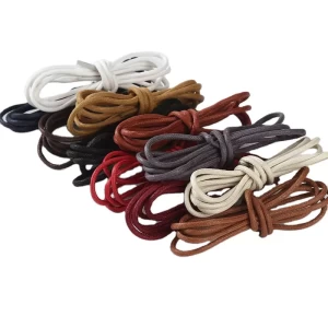 Factory Waxed Leather Shoelaces Round Oxford Shoe Laces for Dress Shoes