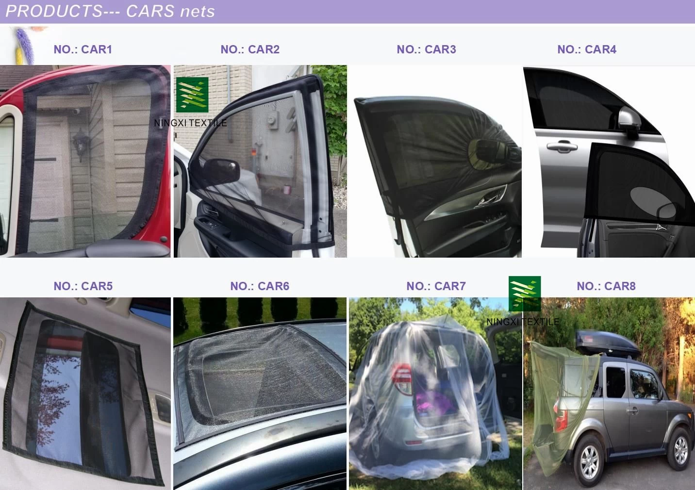 Buy Car Mosquito Net, Boat Mosquito Net, Garage Curtains from Huzhou Ningxi Textille Co