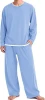 Mens Pajamas Set Soft Long Sleeve Pjs Top and Pants Loungewear Sets Comfy Sleepwear with Pockets,Big and Tall Matching