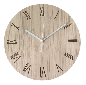 10 Inch Silent Non-Ticking Wood Grain Wooden Wall Clocks