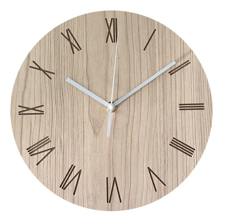 10 Inch Silent Non-Ticking Wood Grain Wooden Wall Clocks