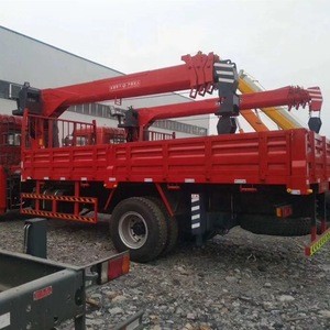 10 ton straight arm crane truck mounted with hydraulic system grua
