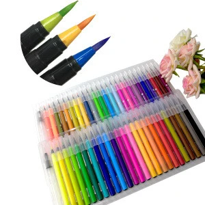 100 Unique Colors Soft Flexible Tip Creative Watercolor Effect Watercolor Brush Marker Pens