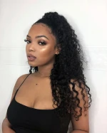 100% Virgin Human Hair  Front Lace wig Short Curl Medium Brown Lace 13*4 Lace Front Wig