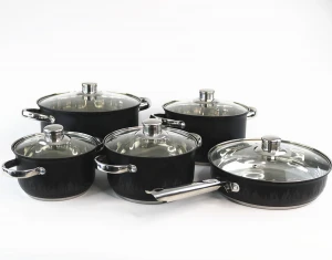 10pcs 12pcs Luxury Induction Bottom Soup Pot Stainless Steel Non-Stick Stockpot Pot Cookware Set