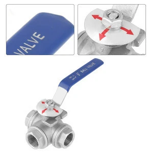 1/2&quot; BSP Female Thread 304 Stainless Steel 3 Way T-Port Ball Valve For Water Oil Gas