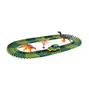 144PCS 360 degrees stunt loop slot track toy dinosaur paly set electric racing track toys