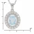Import 1.4cts Sky blue topaz and 0.97cts white zircon 925 Sterling Silver Natural Gemstone Halo Pendant from China