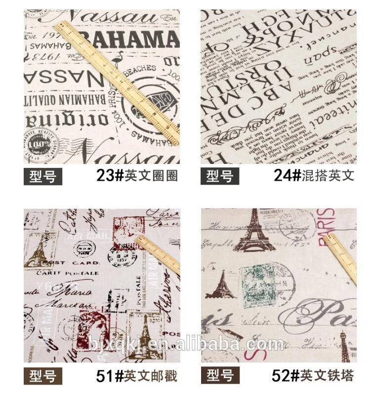 155cm English Letter Newspaper Printing Canvas Fabric Linen/Cotton Fabric Zakka Patchwork Fabric for Curtain