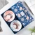 Import 2-piece 8 inch plate Japanese ceramic tableware with gift box High Temperature Unglazed blue and white porcelain set from China