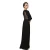 Import 2017 muslim black dress graceful pleated lace evening maxi dress from China