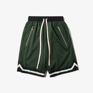 2018 summer loose fit mesh street basketball mens short elastic waistband with drawstring freestyle hip pop mens shorts