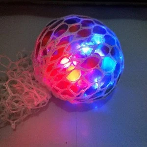 2019 Led Anti Stress Ball with Mesh Marble Fidget Squishy Light up Ball Anti Stress Toys for Kids