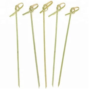 2020 disposable natural bamboo barbecue finger bbq skewer knotted picks