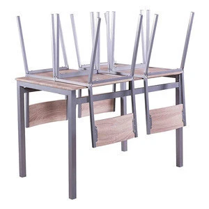 2020 hot selling wooden table top metal dining set 4 chairs for dining room set